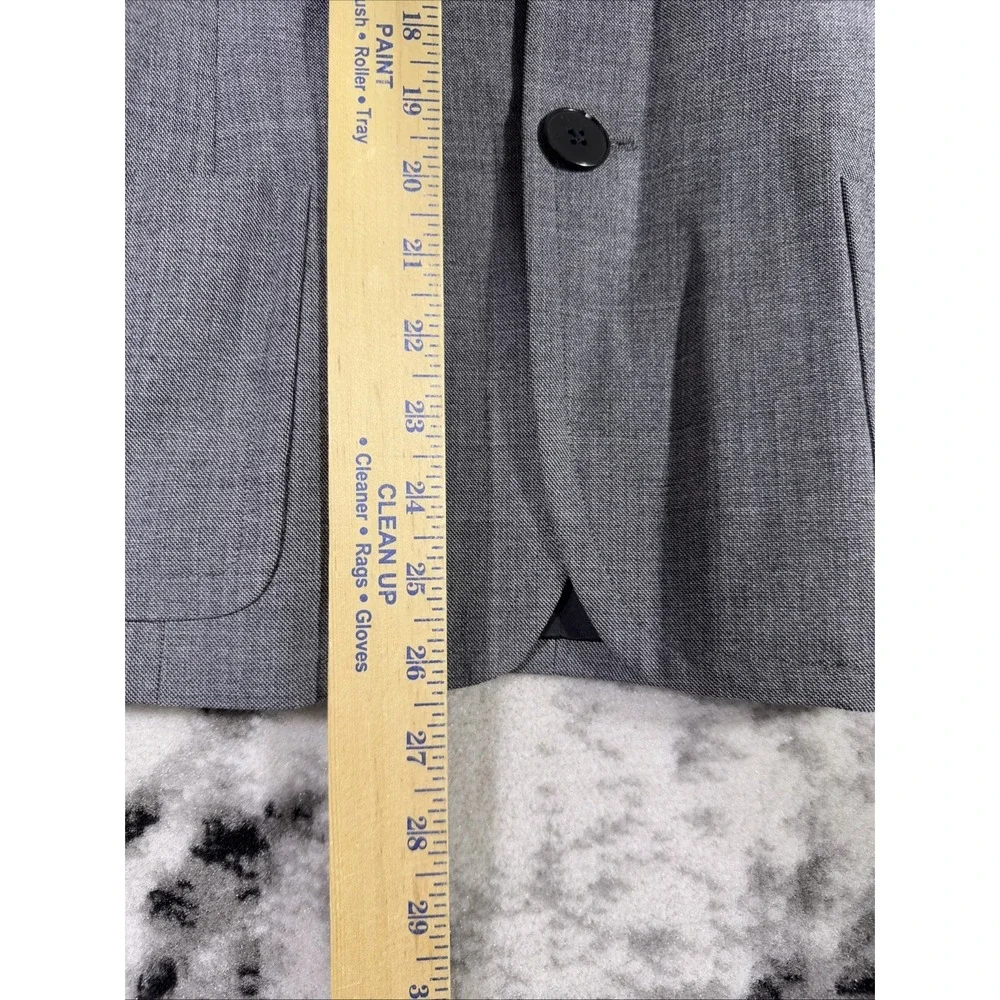 Ralph Lauren Collection Classics Jacket Womens‎ 10 Gray 3 Button Wool Stretch
